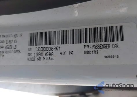 2013 Chrysler 200 Touring z USA, uszkodzony, nr VIN 1C3CCBBB3DN579741